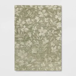 5'x7' Botanical Flatweave Area Rug Green - Threshold™