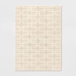 5'x7' High Low Geo Area Rug Ivory - Threshold™
