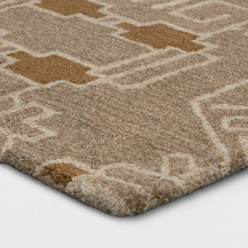 slide 3 of 4, 5'x7' Global Handtufted Area Rug Tan - Threshold™, 1 ct