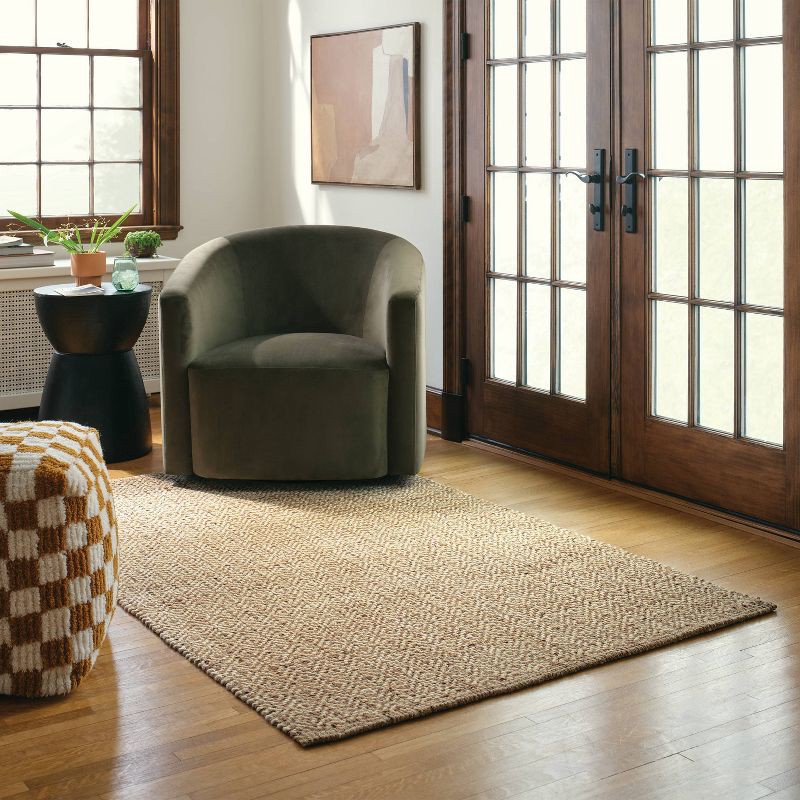 slide 2 of 4, 4'x6' Jute Diamond Area Rug Tan/Ivory - Threshold™, 1 ct