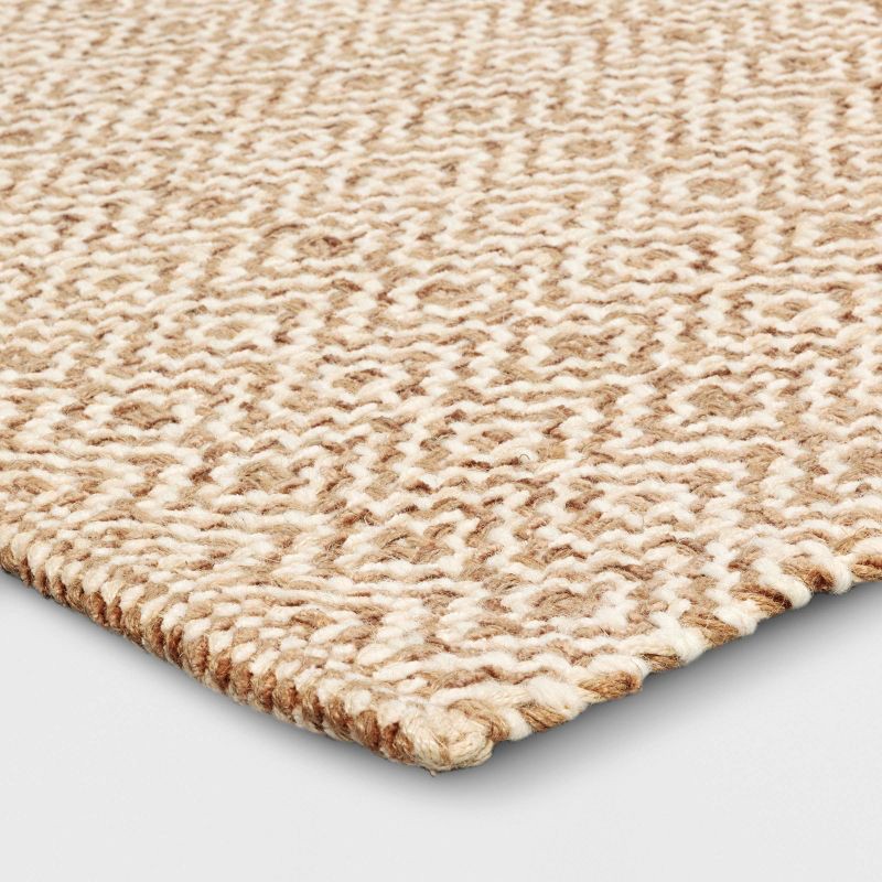 slide 3 of 4, 4'x6' Jute Diamond Area Rug Tan/Ivory - Threshold™, 1 ct