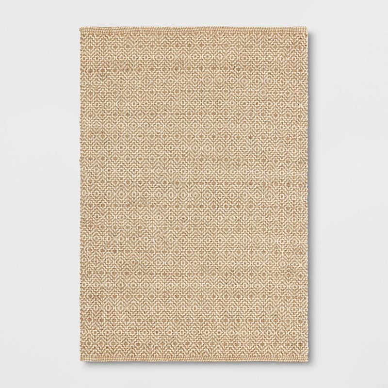 slide 1 of 4, 4'x6' Jute Diamond Area Rug Tan/Ivory - Threshold™, 1 ct