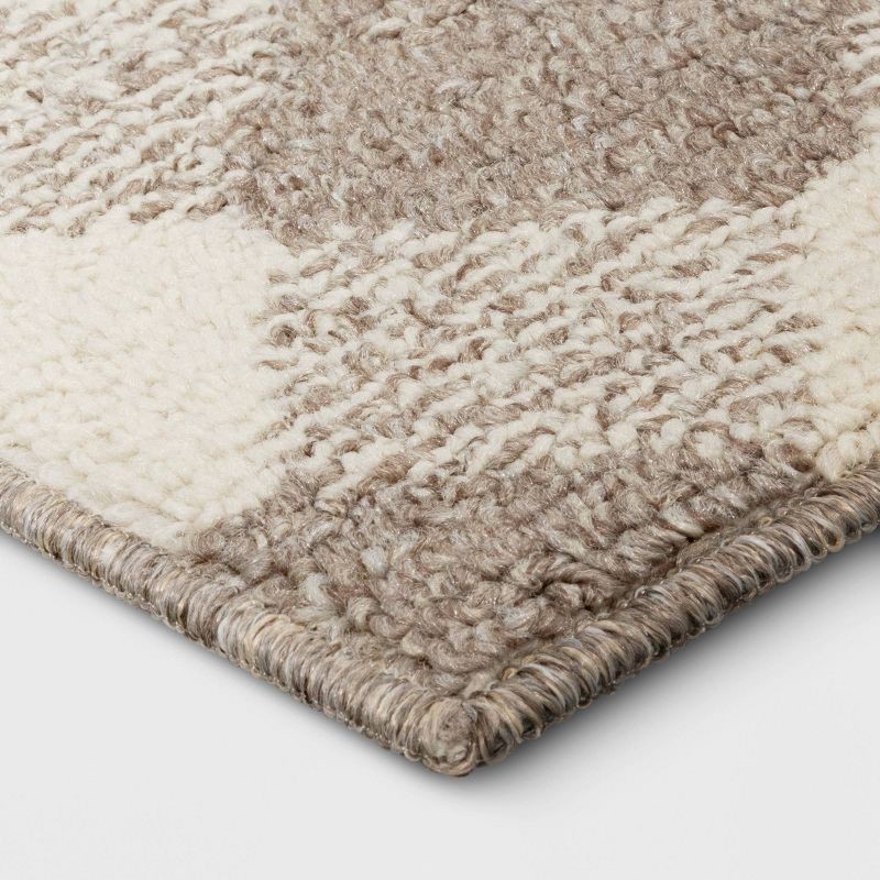 slide 3 of 4, 4'x6' Gingham Washable Area Rug Heathered Gray/Ivory - Threshold™, 1 ct
