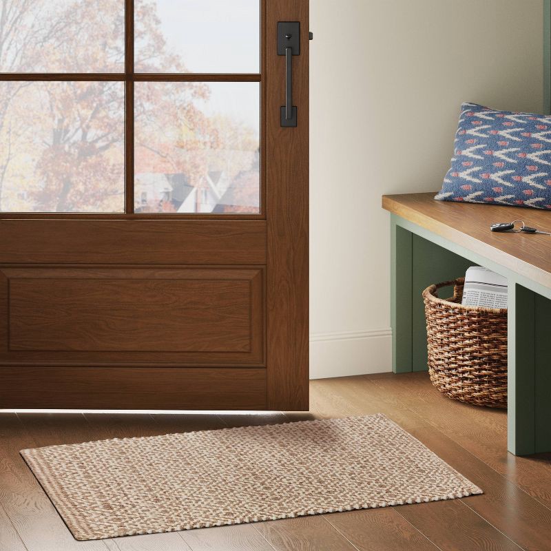 slide 2 of 4, 2'x3' Jute Diamond Accent Rug Tan/Ivory - Threshold™, 1 ct