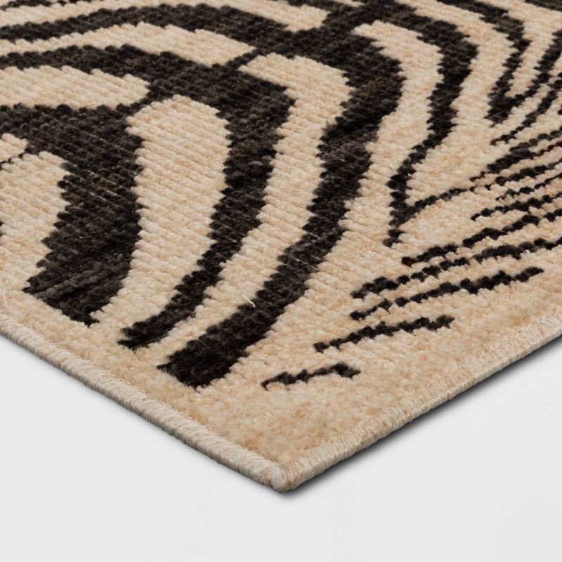 slide 4 of 4, Washable Woven Zebra Accent Rug Black/Tan - Threshold™, 1 ct