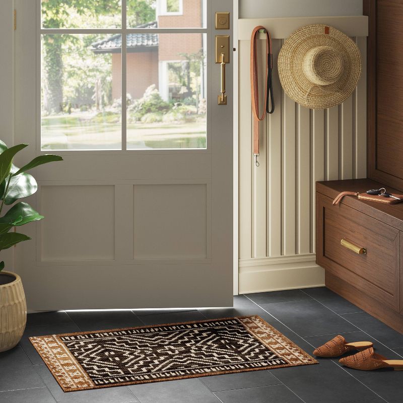 slide 2 of 4, 2'x3' Global Accent Rug Black/Tan - Threshold™, 1 ct