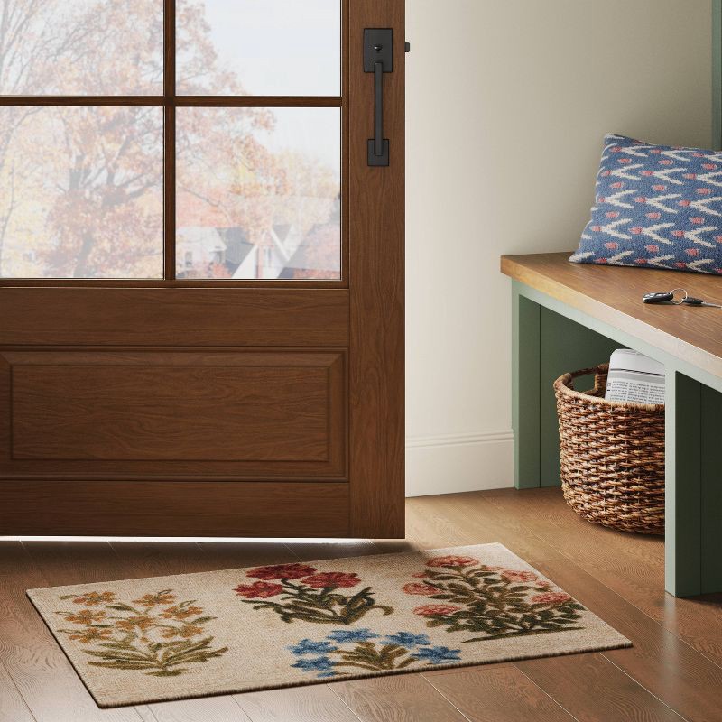 slide 2 of 4, 2'x3' Block Floral Handtufted Accent Rug - Threshold™, 1 ct