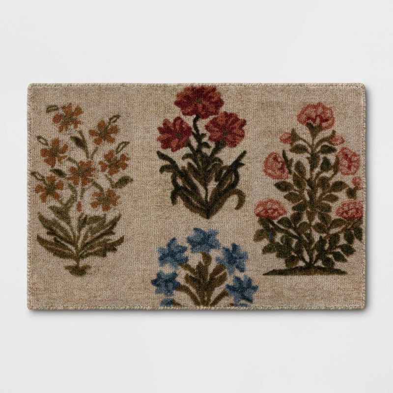 slide 1 of 4, 2'x3' Block Floral Handtufted Accent Rug - Threshold™, 1 ct