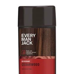 Every Man Jack Cedarwood Aluminum-Free Deodorant for Men, Naturally Derived, 3 oz
