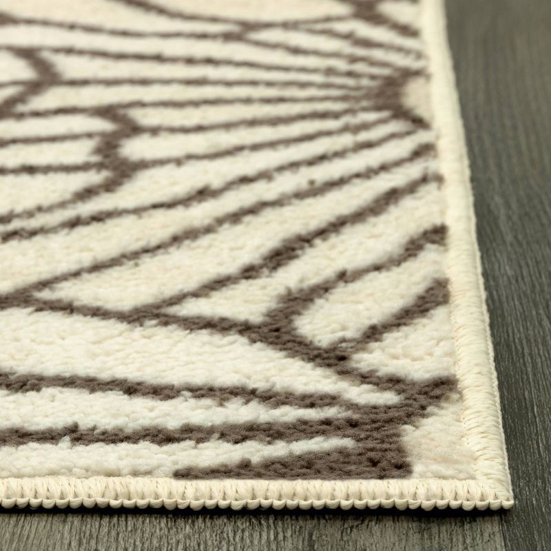 slide 3 of 3, Maples 2'x3' Outline Floral Washable Accent Rug Ivory, 1 ct