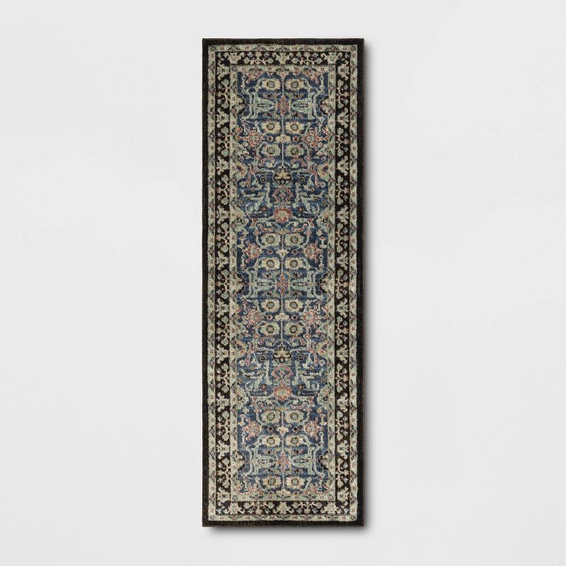 slide 1 of 4, 2'4"x7' Floral Persian Runner Rug - Threshold™, 1 ct