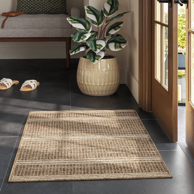 slide 2 of 4, 2'x3' Washable Tufted Accent Rug Light Brown - Threshold™, 1 ct