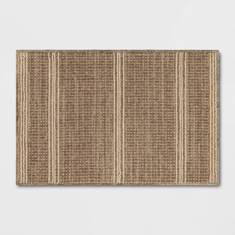slide 1 of 4, 2'x3' Washable Tufted Accent Rug Light Brown - Threshold™, 1 ct
