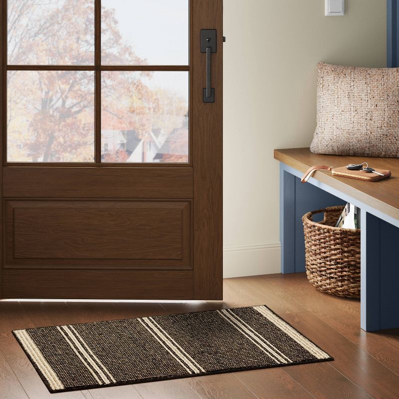 slide 2 of 4, 2'x3' Washable Tufted Accent Rug Dark Brown - Threshold™, 1 ct