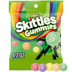 Skittles Gummies Sour Small Peg Candy - 4.2oz