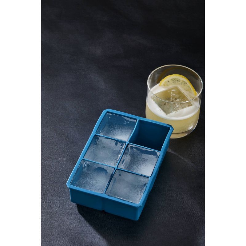 slide 2 of 4, Houdini Large 6 Cube Silicone Ice Tray Blue, 1 ct