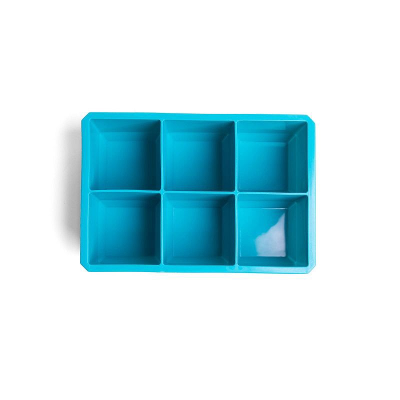 slide 3 of 4, Houdini Large 6 Cube Silicone Ice Tray Blue, 1 ct