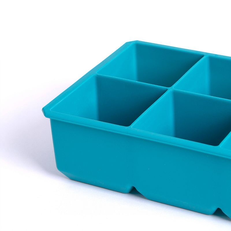 slide 4 of 4, Houdini Large 6 Cube Silicone Ice Tray Blue, 1 ct