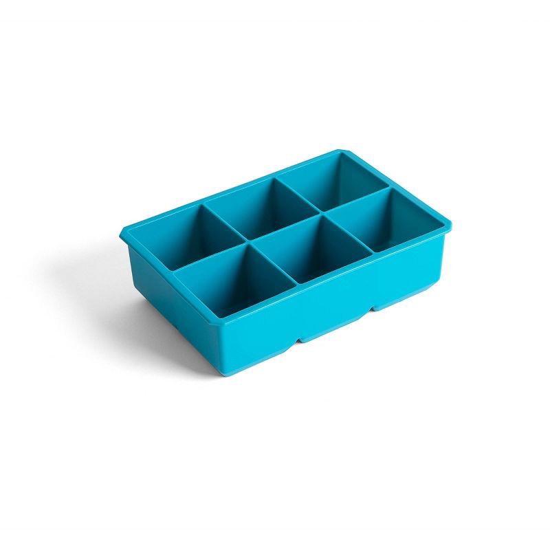 slide 1 of 4, Houdini Large 6 Cube Silicone Ice Tray Blue, 1 ct