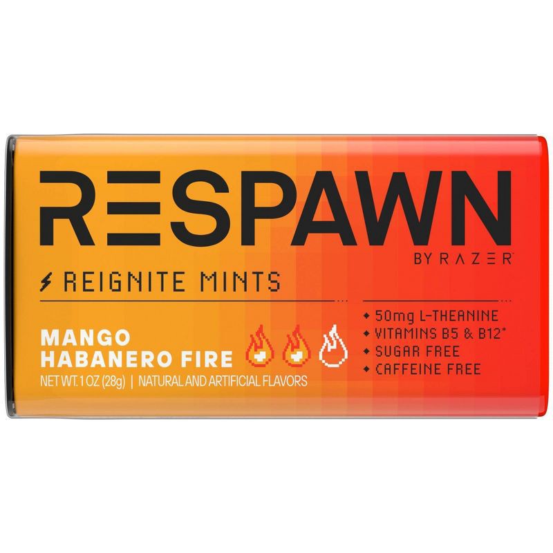 slide 2 of 13, Respawn by Razer Mango Habanero Sugar Free Mints with L-Theanine and B Vitamins - 1oz, 1 oz