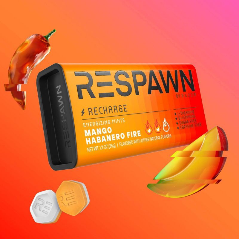 slide 3 of 13, Respawn by Razer Mango Habanero Sugar Free Mints with L-Theanine and B Vitamins - 1oz, 1 oz
