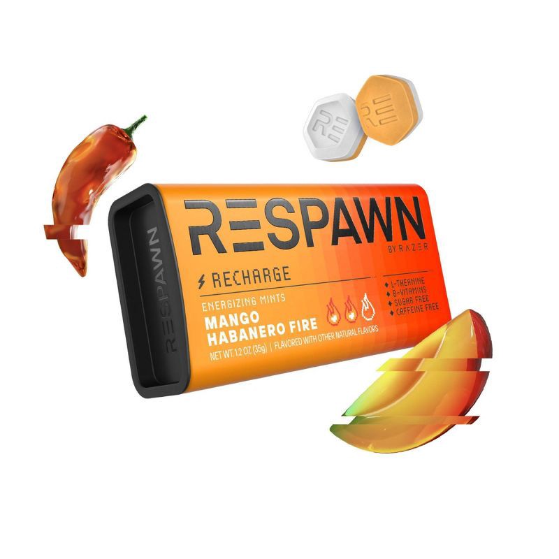 slide 13 of 13, Respawn by Razer Mango Habanero Sugar Free Mints with L-Theanine and B Vitamins - 1oz, 1 oz