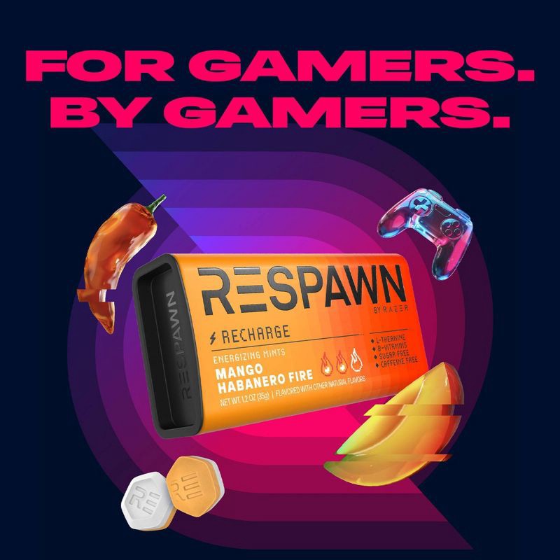 slide 6 of 13, Respawn by Razer Mango Habanero Sugar Free Mints with L-Theanine and B Vitamins - 1oz, 1 oz