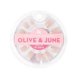 Olive & June Press-On Fake Nails - M Almond - Iconic French - 42ct