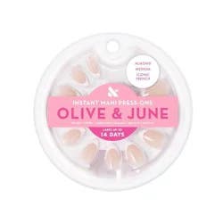 Olive & June Press-On Fake Nails - M Almond - Iconic French - 42ct: Gloss Finish, Medium Size, Almond Shape