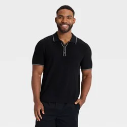 Men's Short Sleeve Polo Sweater - Goodfellow & Co™ Black S