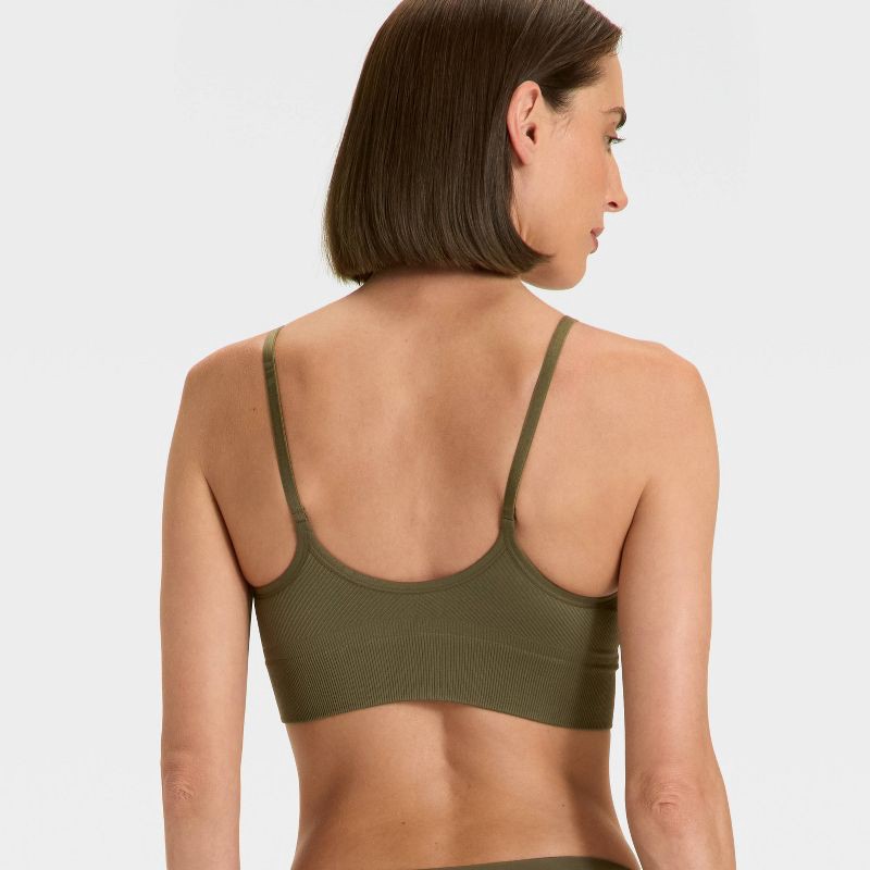 slide 2 of 5, Women's Seamless Light Support Nursing Sports Bralette - Auden™ Moss Green M, 1 ct