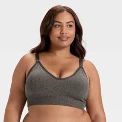 Women's Seamless Light Support Nursing Sports Bralette - Auden™ Heathered Gray S