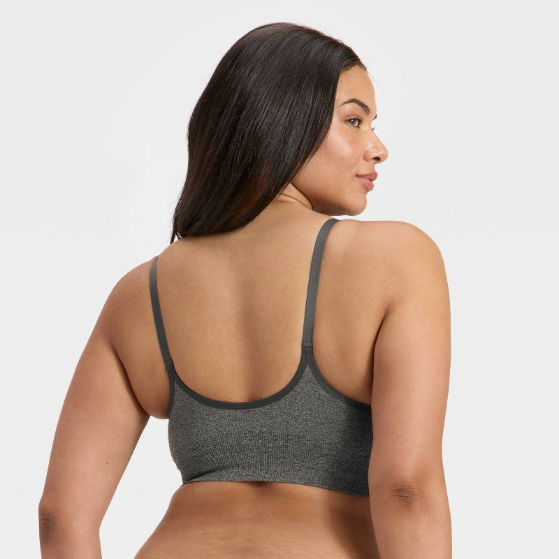 slide 5 of 5, Women's Seamless Light Support Nursing Sports Bralette - Auden™ Heathered Gray L, 1 ct