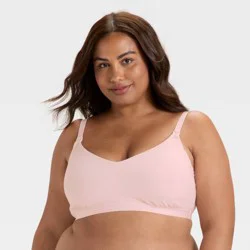 Women's Cotton Blend Unlined Nursing Bralette - Auden™ Rose Pink M