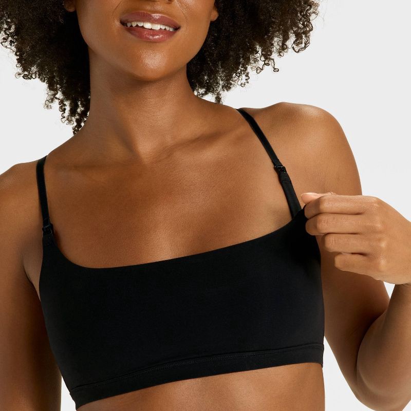 slide 3 of 5, Women's Luxe Stretch Unlined Nursing Bralette - Auden™ Black L, 1 ct