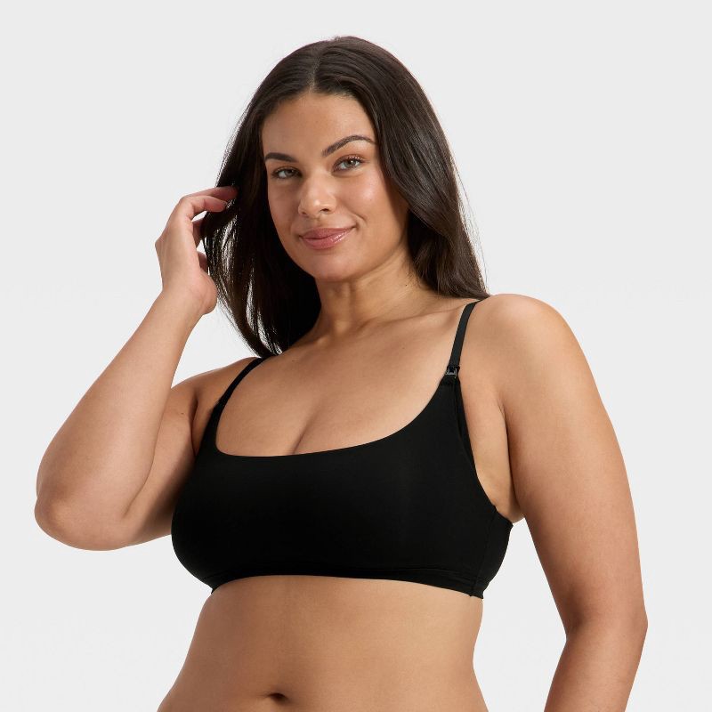slide 4 of 5, Women's Luxe Stretch Unlined Nursing Bralette - Auden™ Black XXL, 1 ct
