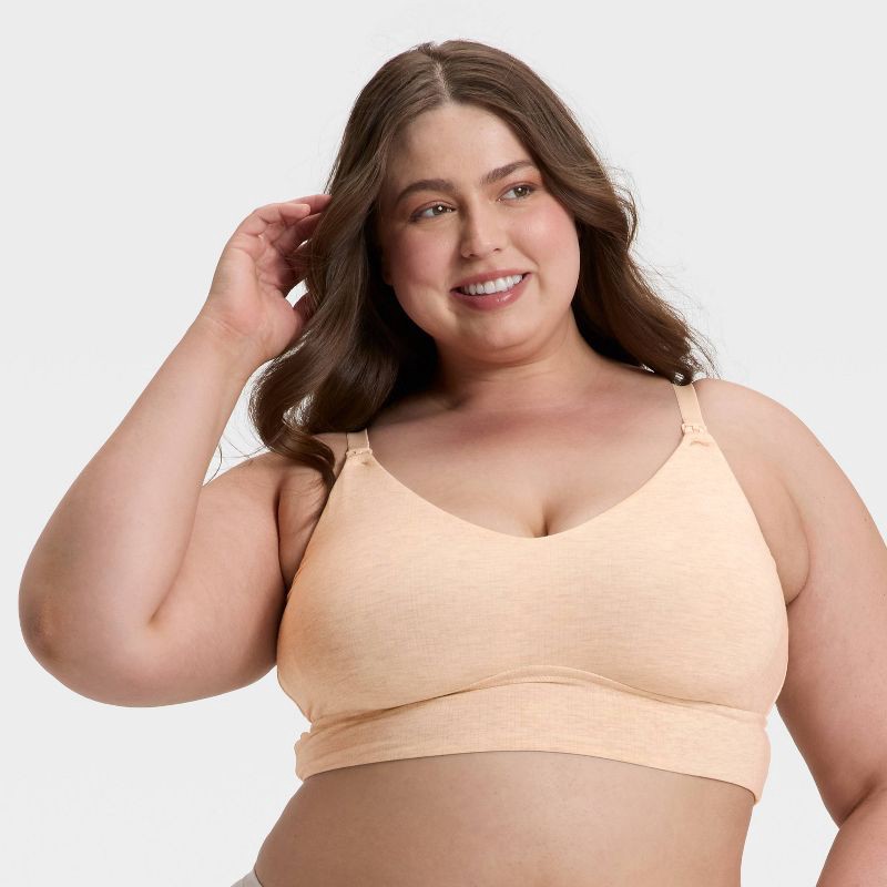 slide 1 of 5, Women's Modal Blend Nursing Unlined Bralette - Auden™ Oatmeal S, 1 ct