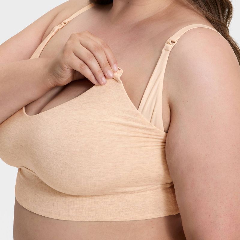slide 3 of 5, Women's Modal Blend Nursing Unlined Bralette - Auden™ Oatmeal XL, 1 ct