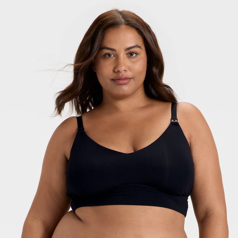slide 1 of 5, Women's Modal Blend Nursing Unlined Bralette - Auden™ Black M, 1 ct