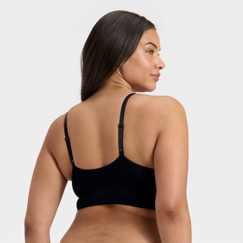 slide 5 of 5, Women's Modal Blend Nursing Unlined Bralette - Auden™ Black L, 1 ct