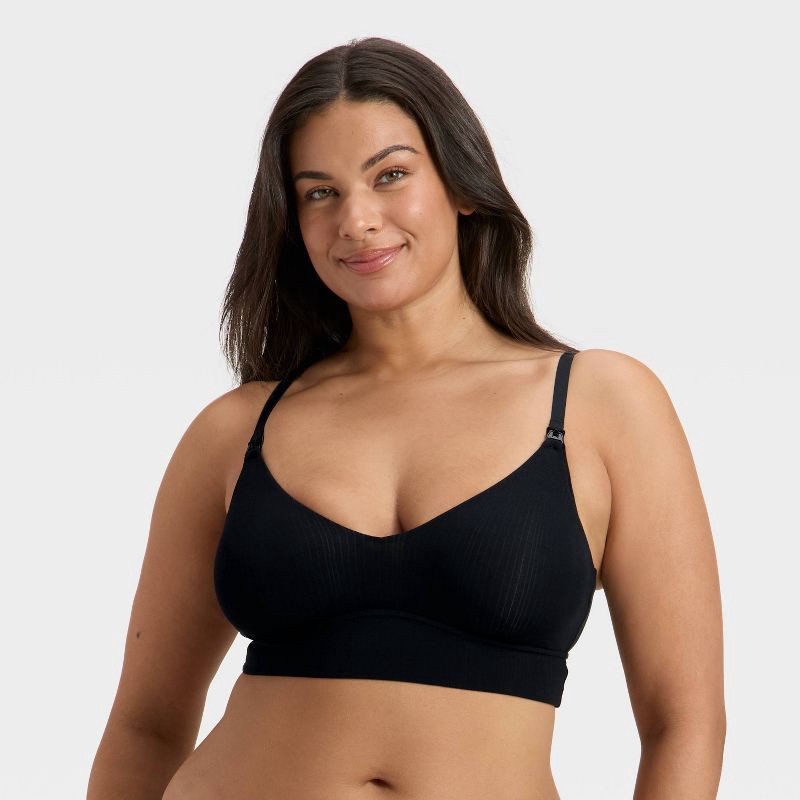 slide 4 of 5, Women's Modal Blend Nursing Unlined Bralette - Auden™ Black XL, 1 ct