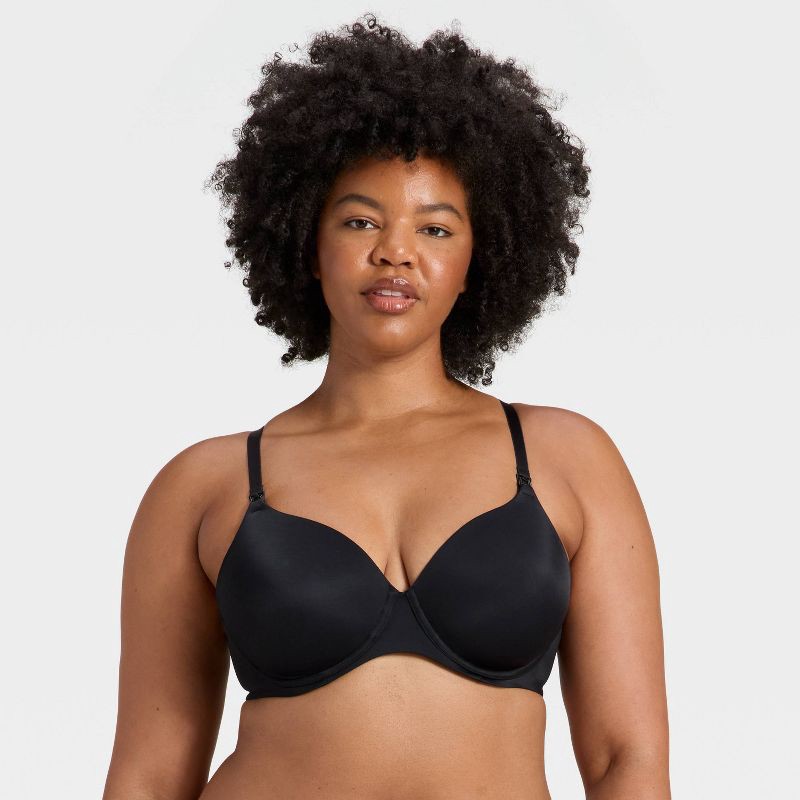 slide 4 of 5, Women's Lightly Lined Full Coverage Nursing Bra - Auden™ Black 34B, 1 ct