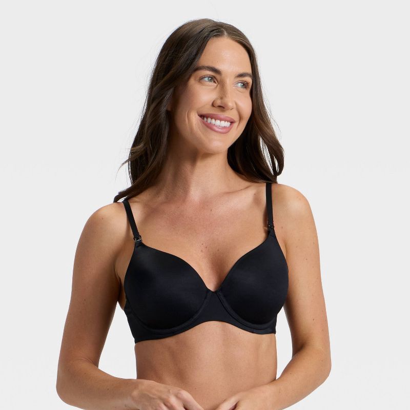 slide 1 of 5, Women's Lightly Lined Full Coverage Nursing Bra - Auden™ Black 38DD, 1 ct
