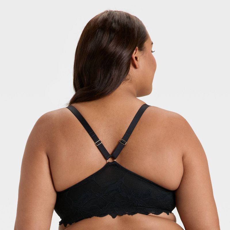 slide 2 of 3, Women's Lace Push-Up Plunge Bra - Auden™ Black 42C, 1 ct