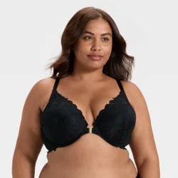 Women's Lace Push-Up Plunge Bra - Auden™ Black 44DDD