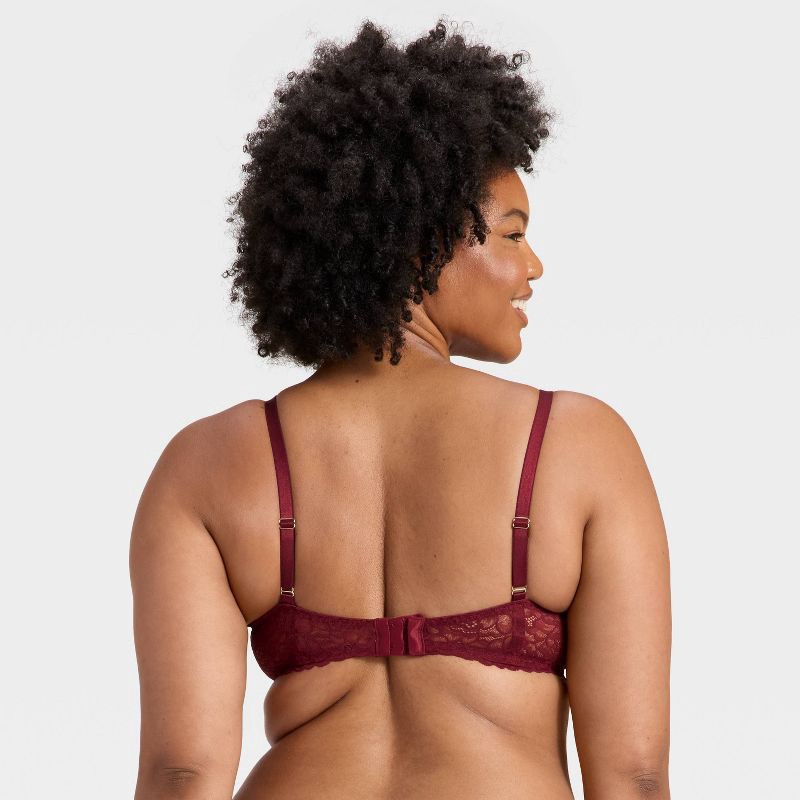 slide 5 of 5, Women's Lace Unlined Balconette Bra - Auden™ Berry Red 42DDD, 1 ct