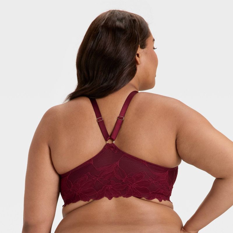 slide 2 of 3, Women's Lace Push-Up Plunge Bra - Auden™ Berry Red 44D, 1 ct