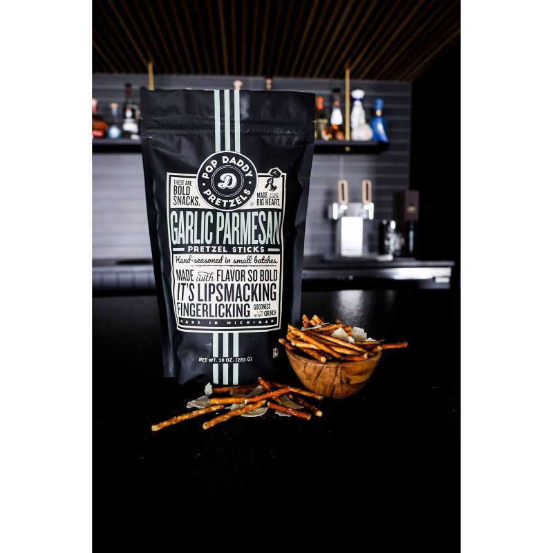 slide 3 of 4, Pop Daddy Seasoned Pretzels Garlic Parmesan - 10oz, 10 oz