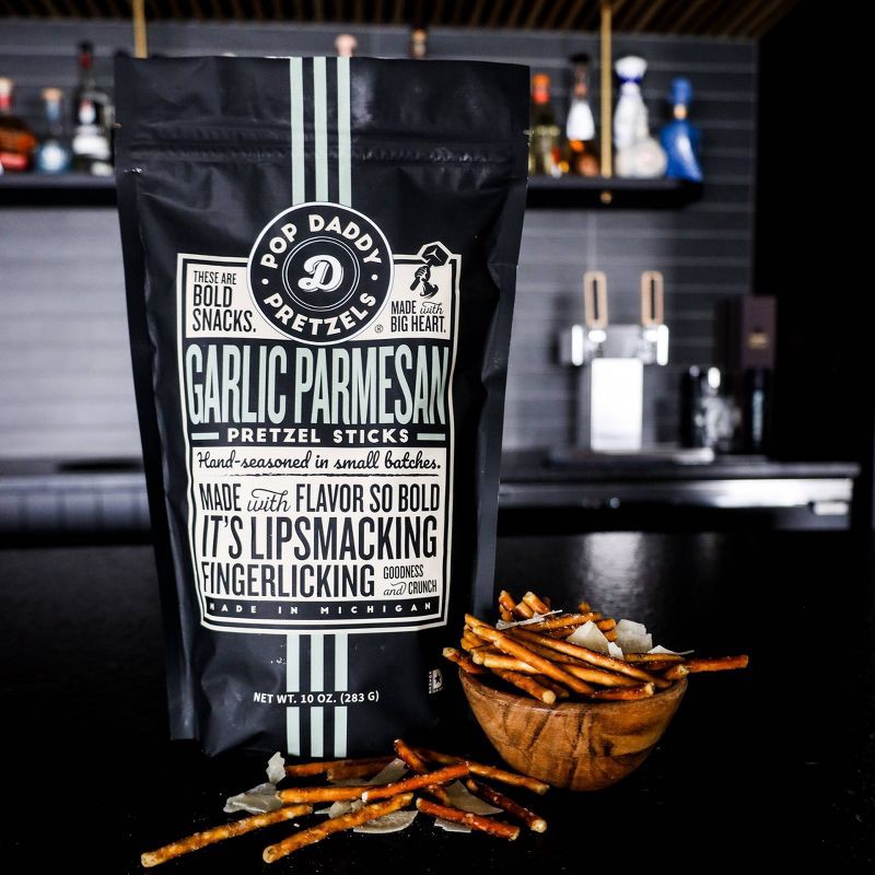 slide 4 of 4, Pop Daddy Seasoned Pretzels Garlic Parmesan - 10oz, 10 oz