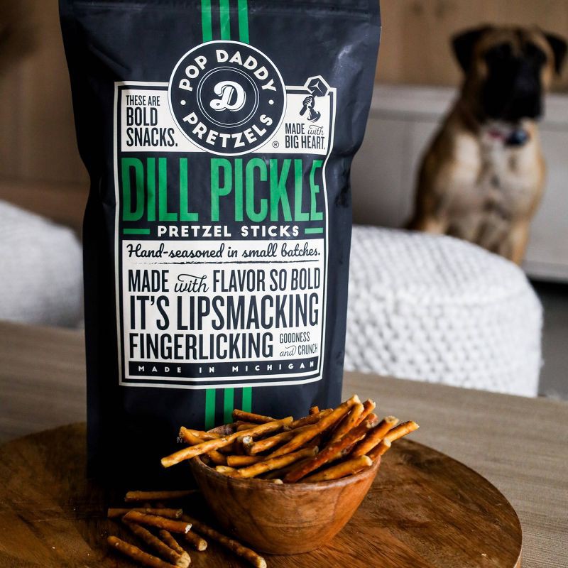 slide 3 of 3, Pop Daddy Seasoned Pretzels Dill Pickle - 10oz, 10 oz